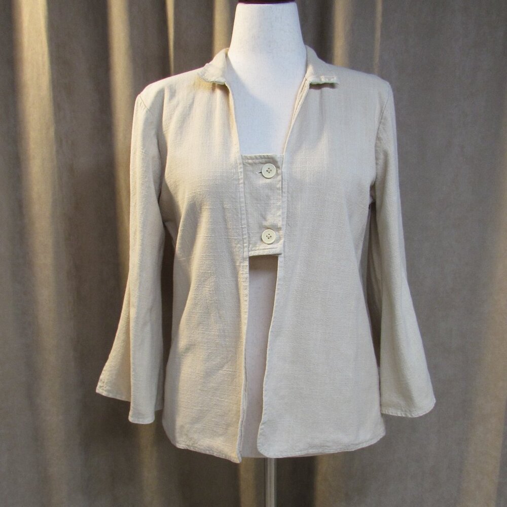 Crosstree Lane All Cotton Split Bell Sleeve Double Button Jacket XL